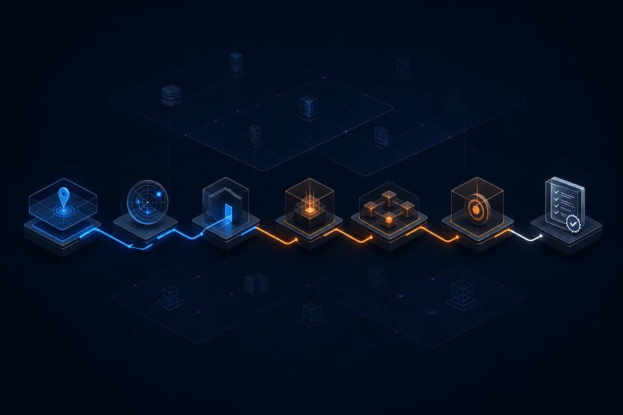 Seven connected stages of a red team engagement