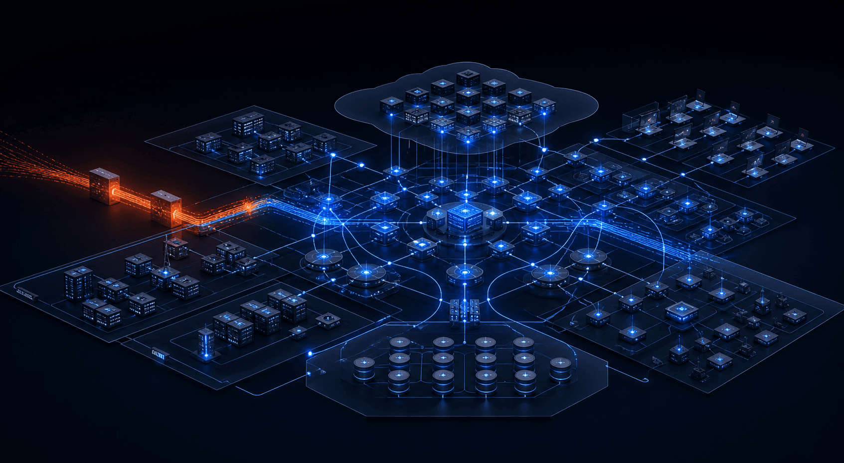 A mapped enterprise network connecting cloud, applications, endpoints, identity and data systems